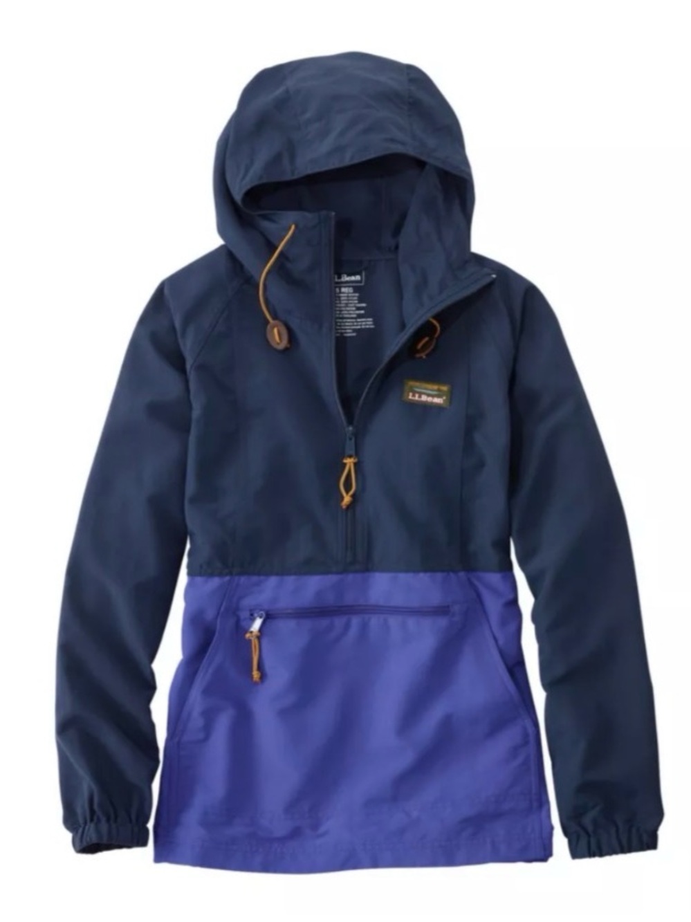 L.L. Bean Women's Mountain Classic Anorak Nautical Navy/ Bright Sapphire Large